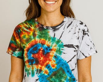 T-Shirt Tie Dye Lavaggio Acido – Unisex – Fatte A Mano Nel Regno Unito – Colore Nero
