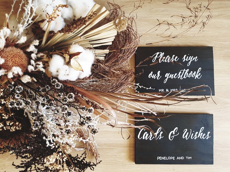 Wedding Guestbook Sign Wishing Well Handpainted Wooden Signs Personalise Your Own