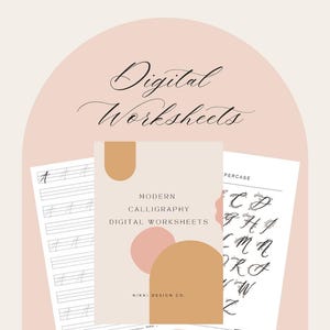 Digital Modern Calligraphy Worksheets