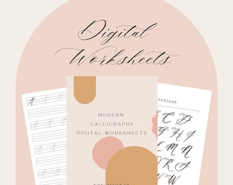 Digital Modern Calligraphy Worksheets