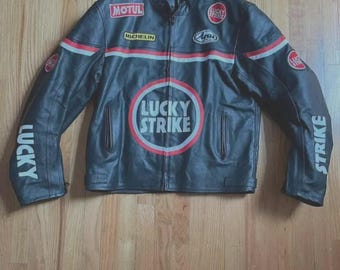 ヴィンテージ ラッキーストライク レザー レーシングジャケット