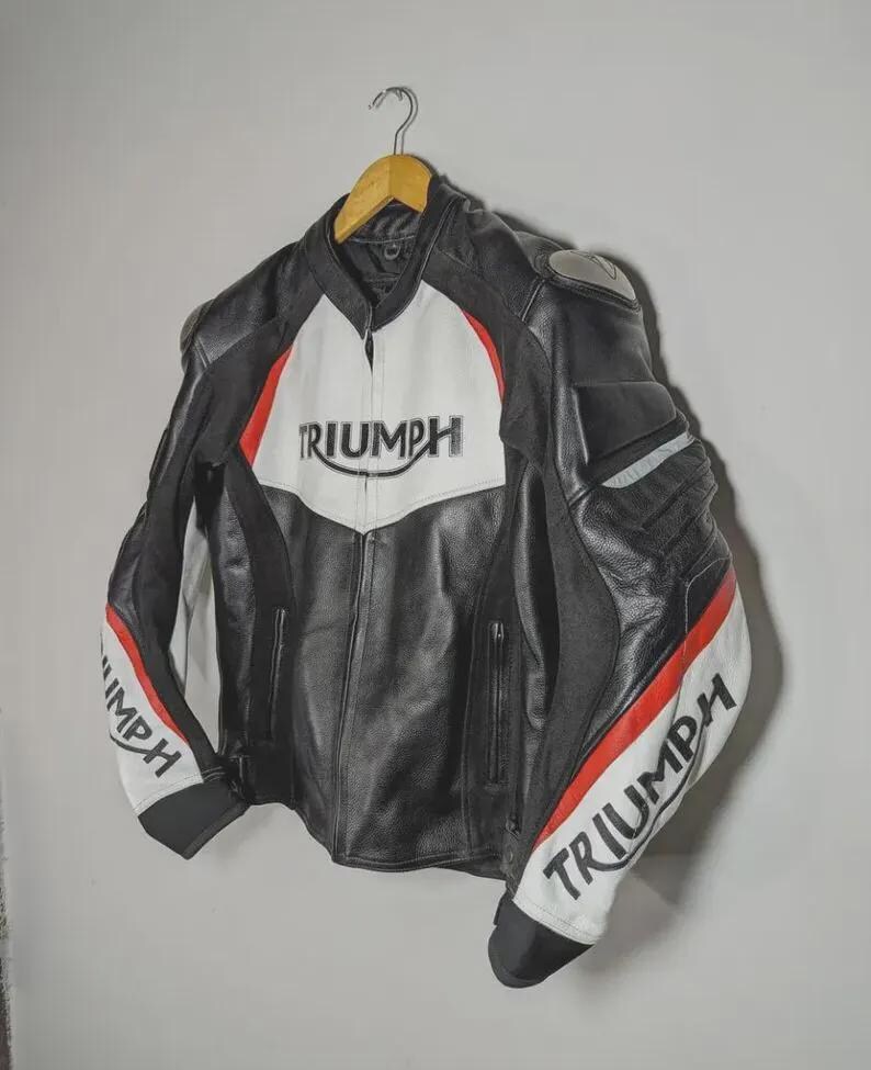 New Men's Iconic Black & White Triumph Rider Gear Superior Protection ...
