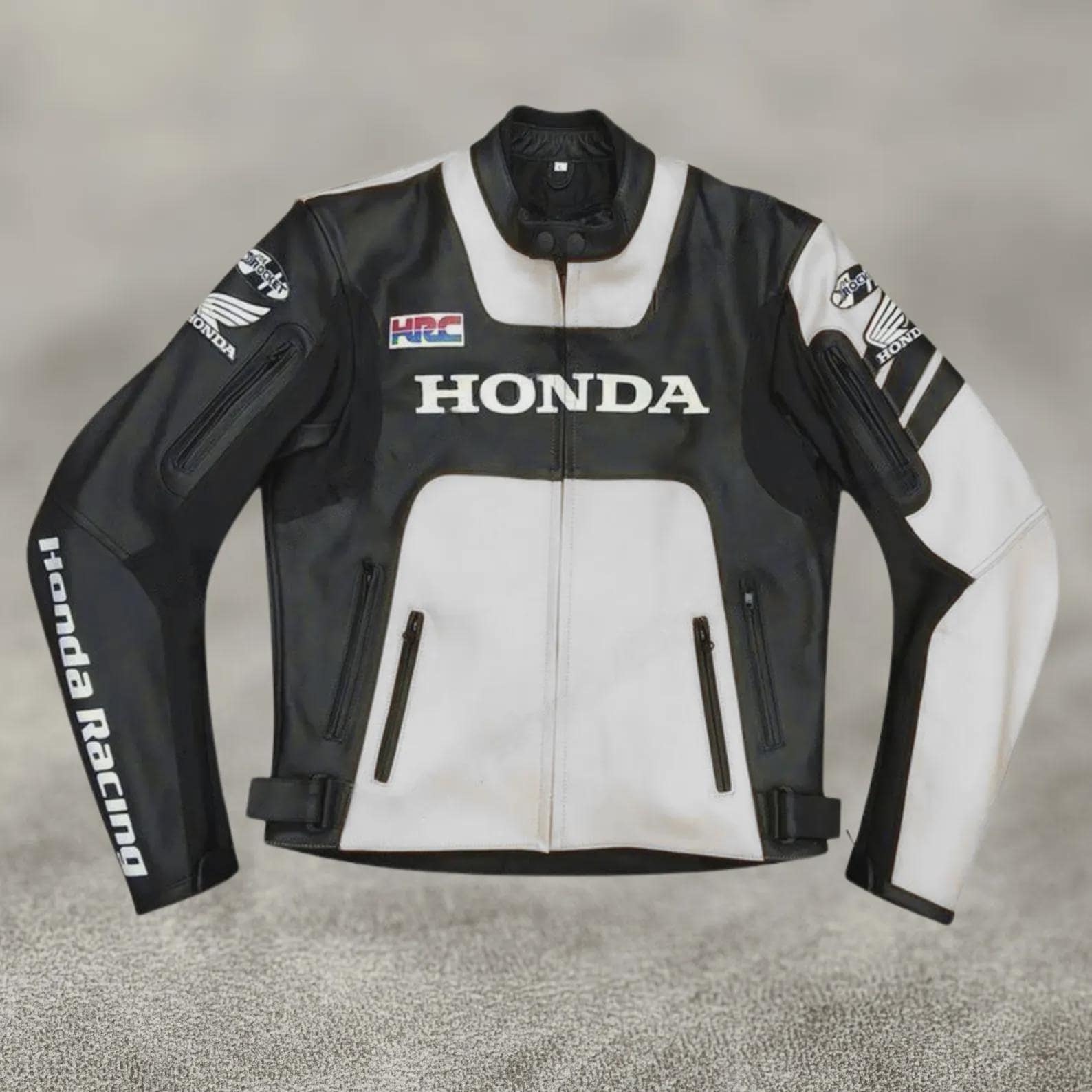 Honda Racing Leather Motorcycle Jacket Cowhide Biker Gear With