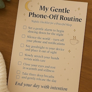 My Gentle Phone-Off Routine – Nightly Checklist for Peaceful Sleep (Printable PDF)