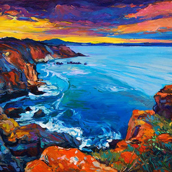 Original Oil Seascape Painting on Canvas-Calm Beauty 26 x20 Original Landscape Painting Art Impressionistic Oil on Canvas by Ivailo Nikolov