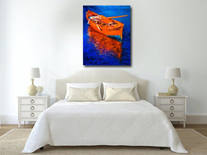 Oil Painting Original Painting Abstract Painting Abstract Art Canvas Art Large Art Wall Art Canvas Painting Large Painting Fishing boat image 5