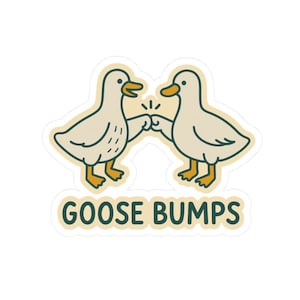 Goose Bumps Kiss-Cut Stickers, Geese Bumping Fists Sticker, Fun Sticker, Laptop Sticker, Water Bottle Decal, Cute Sticker