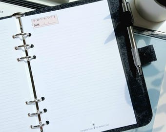 PRINTED A5 Notes Planner Inserts - Lined Refill Sheets | 6 Hole Punched