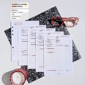 PRINTED A5 Medical Planner Inserts | Doctor Visit Bundle – Chronic Illness | Health Tracking Made Easy