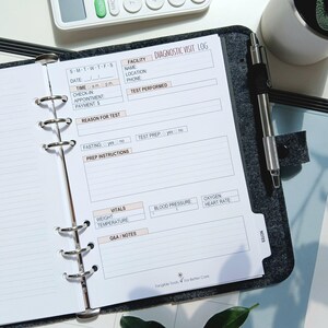 PRINTED A5 Diagnostic Visit Planner Inserts - Medical Appointment Refills | 6 Hole Punched