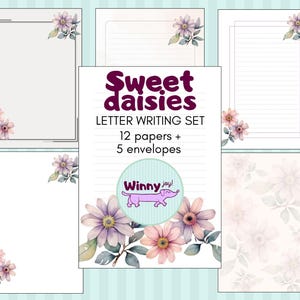Paquete imprimible de cartas con margaritas dulces