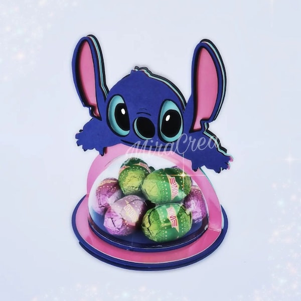 Stitch Candy Dome/ Holder  Svg- PDF- DXF ( Cricut- Silhouette Cameo- Brother ScanNcut)