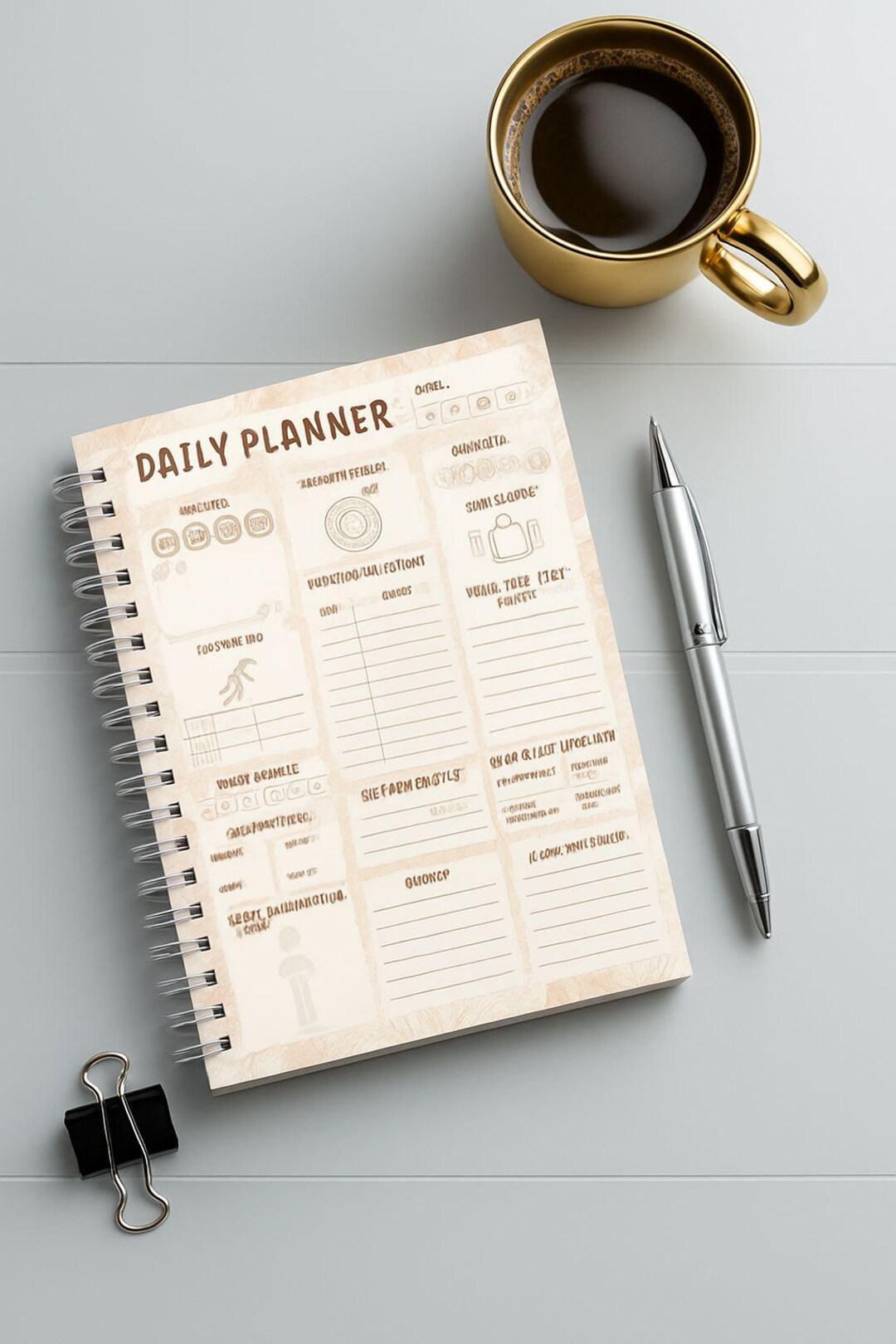 Daily Wellness Planner PDF | Printable Work Self-care Tracker | Mental ...