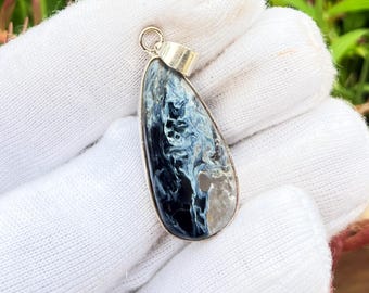 Handcrafted Pietersite Pendant: 925 Sterling Silver Necklace