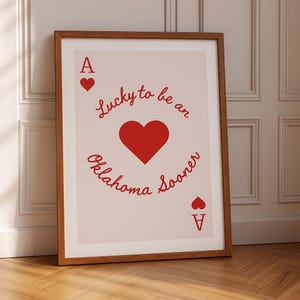 University of Oklahoma wall art, College Dorm Decor, Boomer Sooner, Norman, OU
