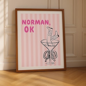 Norman, OK wall print, University of Oklahoma wall art, College Dorm Decor, Boomer Sooner, Norman, OU
