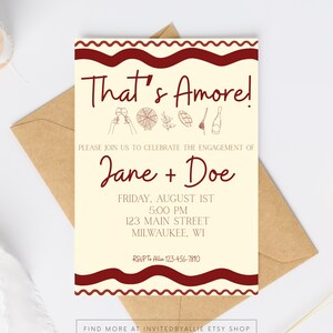 That&#39;s Amore! Engagement Party Editable Invitation, Engagement Invitation, That&#39;s Amore Themed Engagement Party, Printable Invite