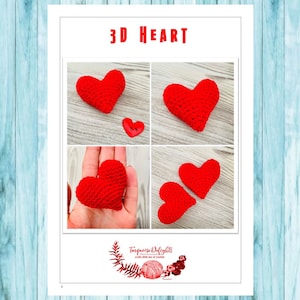 Crochet 3D Red Heart PDF Pattern