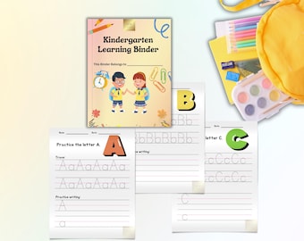Kindergarten Learning Binder Printable | Preschool Homeschool Activity Book Ages 3–6