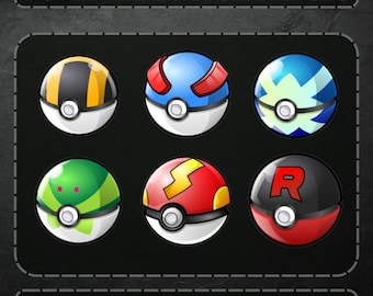 Pokeball Twitch Sub Badges: Streamer Graphics (Instant Download)