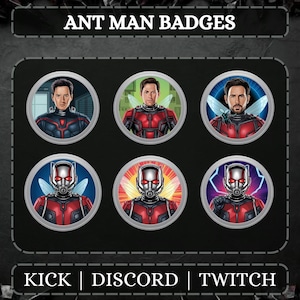 Twitch Fictional Sub Badges Set | Twitch Sub & Bit Badges | Superhero Badges For Kick, YouTube And Twitch | Immediate Upload.