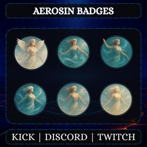 Aerosin Sub Badges For Twitch, YouTube, Discord | Stream Badges | Twitch Sub Badges | Discord Roles | Instant Download And Use.