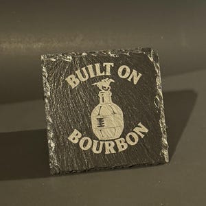 Custom Engraved Slate Coasters: Personalized Bourbon Barware, Groomsmen Gifts