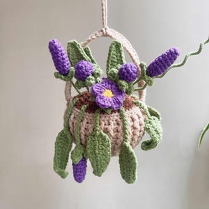 Crochet Plant Car Hanging: Boho Rearview Mirror Charm