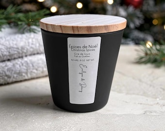 Christmas Spices Soy Candle: Handmade Wooden Wick, Festive Scent