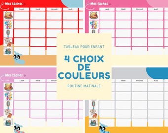 Tableau Routine du Matin pour Enfant 3-6 ans | PDF Imprimable, Organisation Famille, Autonomie Enfant, Routine Quotidienne, Matin Zen