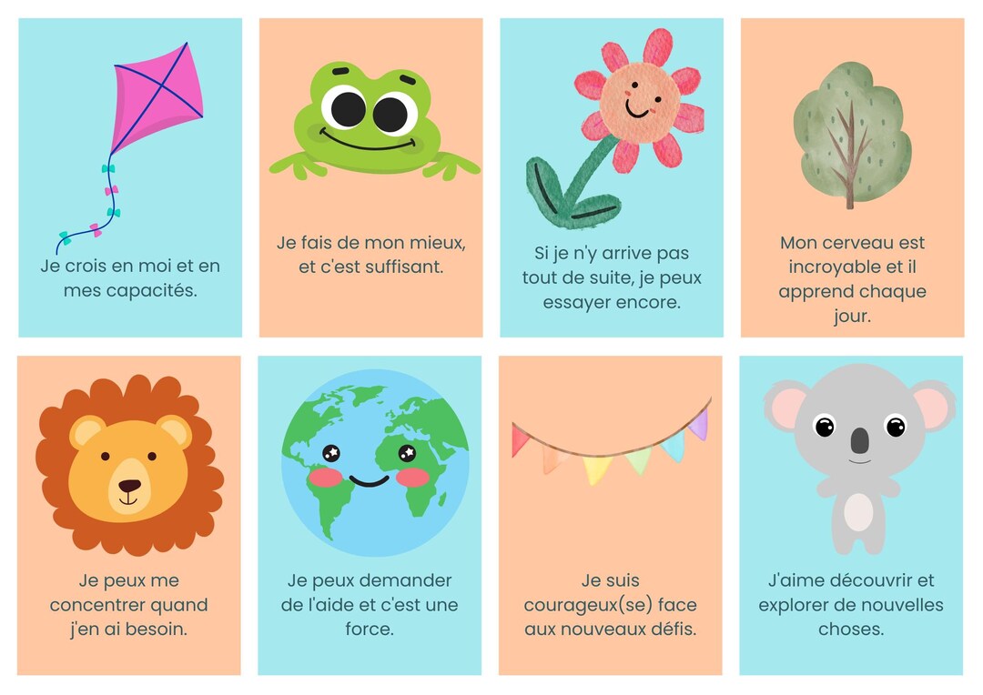 Cartes D'affirmations Positives Pour Enfants 6-11 Ans | Booster D ...