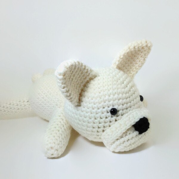 French Bulldog Stuffed Animal Dog Crochet Puppy Amigurumi Large Size Plush Toy / Made to Order