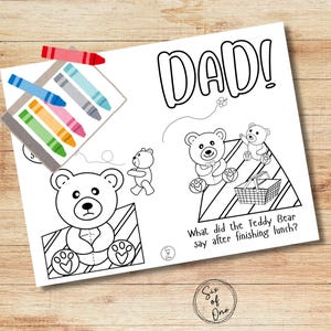 Carte des couleurs de la blague papa ours en peluche