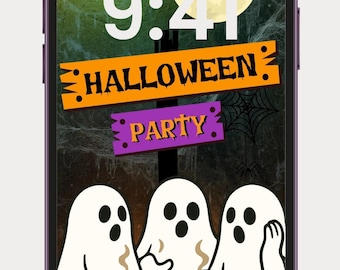 Halloween Phone Wallpaper Set | Spooky Cute iPhone Background | Aesthetic Pumpkin Mobile Wallpaper | Digital Download