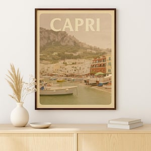 Vintage Capri Print, Italy Wall Art, Amalfi Coast Photography, Printable Travel Poster, Mediterranean Decor