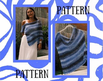 Patrón de poncho de crochet costero