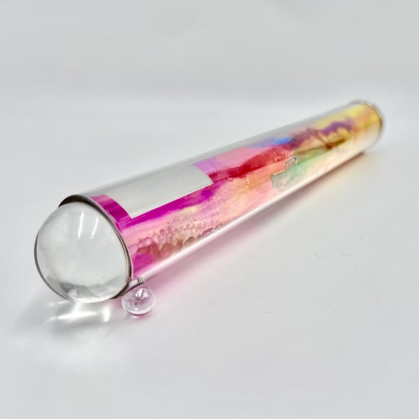 Honeycomb Kaleidoscope, Dichroic Mirror Art, Handmade Alcohol Ink Design