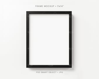 11x14 Black Frame Mockup | Vertical Frame | PSD, JPG
