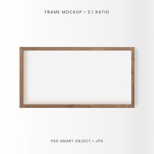 2:1 Frame Mockup | Wooden Horizontal Frame PSD, JPG | 2x1 011