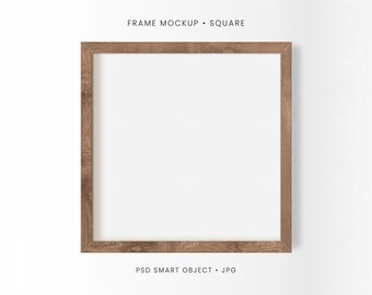 Square Frame Mockup | Wooden PSD, JPG (Digital Download)