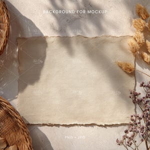 Boho Flat Lay Background For Mockups PNG, JPG | BG 001