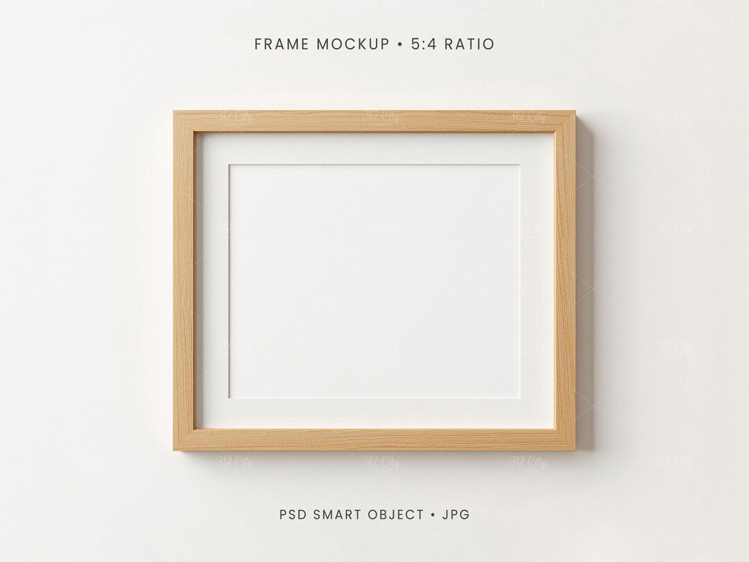 5:4 Frame Mockup | Wooden Horizontal Frame PSD, JPG | 5x4 009 - Etsy