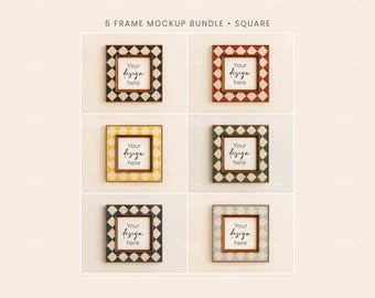 Square Frame Mockup Bundle: 6 Designs (Digital Download)
