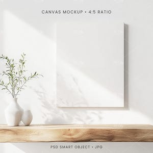 4:5 Canvas Mockup | 8x10 PSD, JPG (Digital Download)