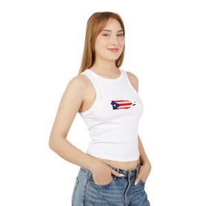 Puerto Rico Printed Flag Tank Top, Concert Outfit Sleeveless Shirt, Puerto Rican Racerback Tee, Summer Beach Clothing, Patriotic Sleeveless