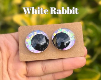 White Rabbit - Hand Painted Safety Eyes: Amigurumi Crochet Tools 20-40mm