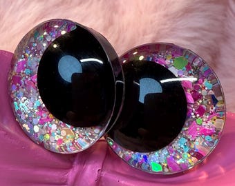 Cupid's Meltdown - Hand Painted Safety Eyes: Amigurumi Crochet Tools (20-40mm, Black/Red/White Pupil)