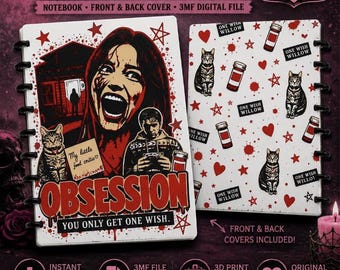 Nachfüllbares Notizbuch im Nikki-Obsessed-Stil, 3MF-Digitaldownload, 3D-Druckfertig