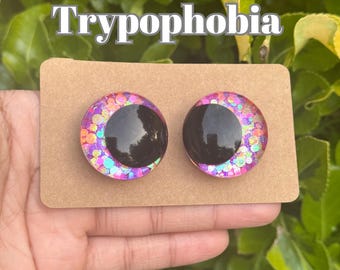 Trypophobia - Hand Painted Safety Eyes: Amigurumi Crochet Tools (20-40mm, Black/Red/White Pupil)