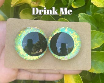 Drink Me - Hand Painted Safety Eyes: Amigurumi Crochet Tools (20-40mm), Black/Red/White Pupil)